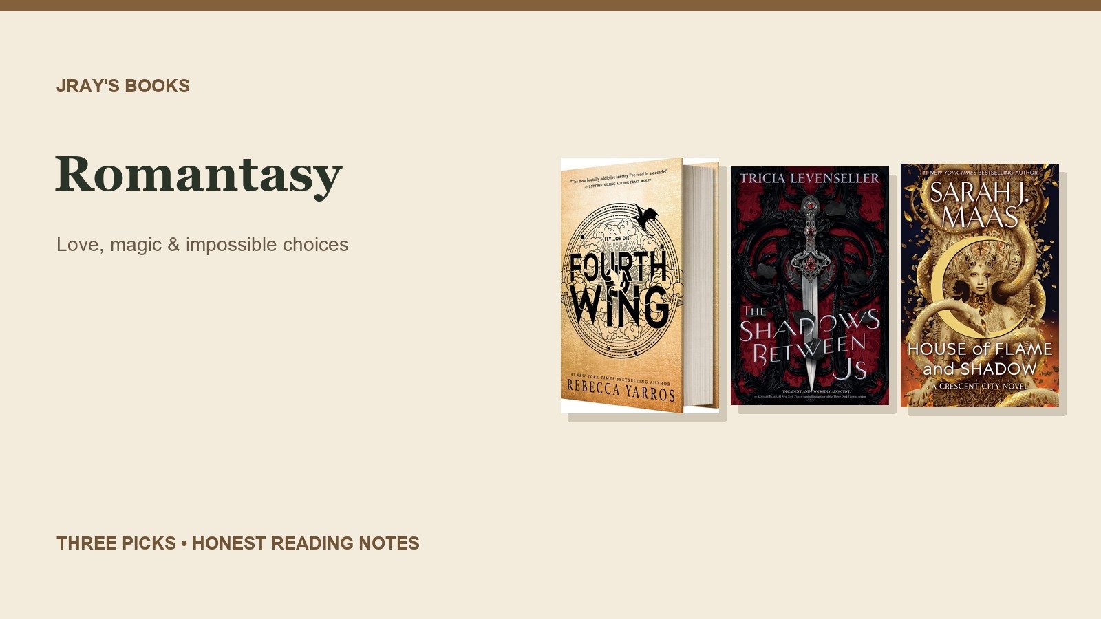 Three Romantasy Reads for Three Very Different Moods