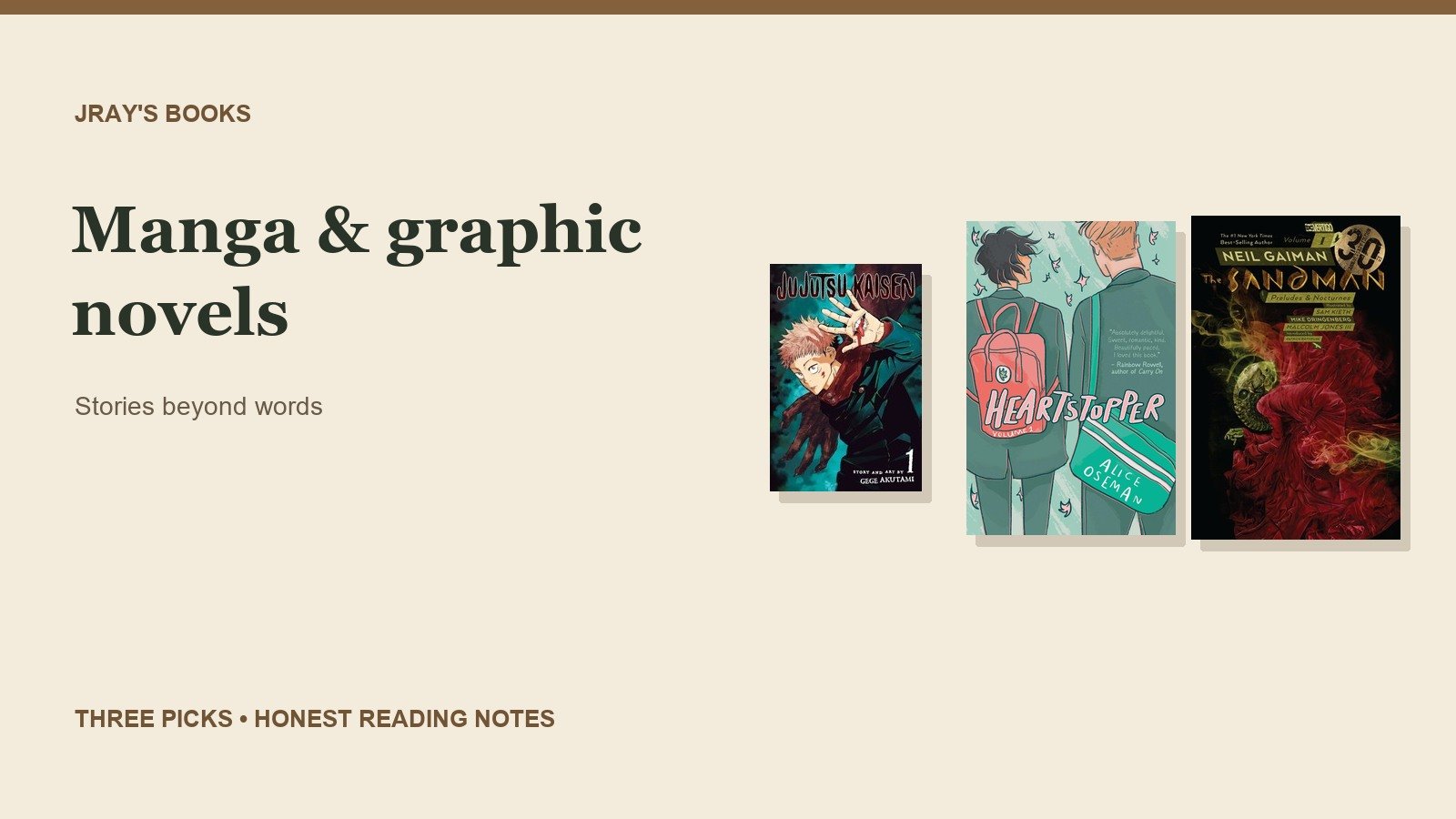 Manga and Graphic Novels: Three First Volumes Worth Trying