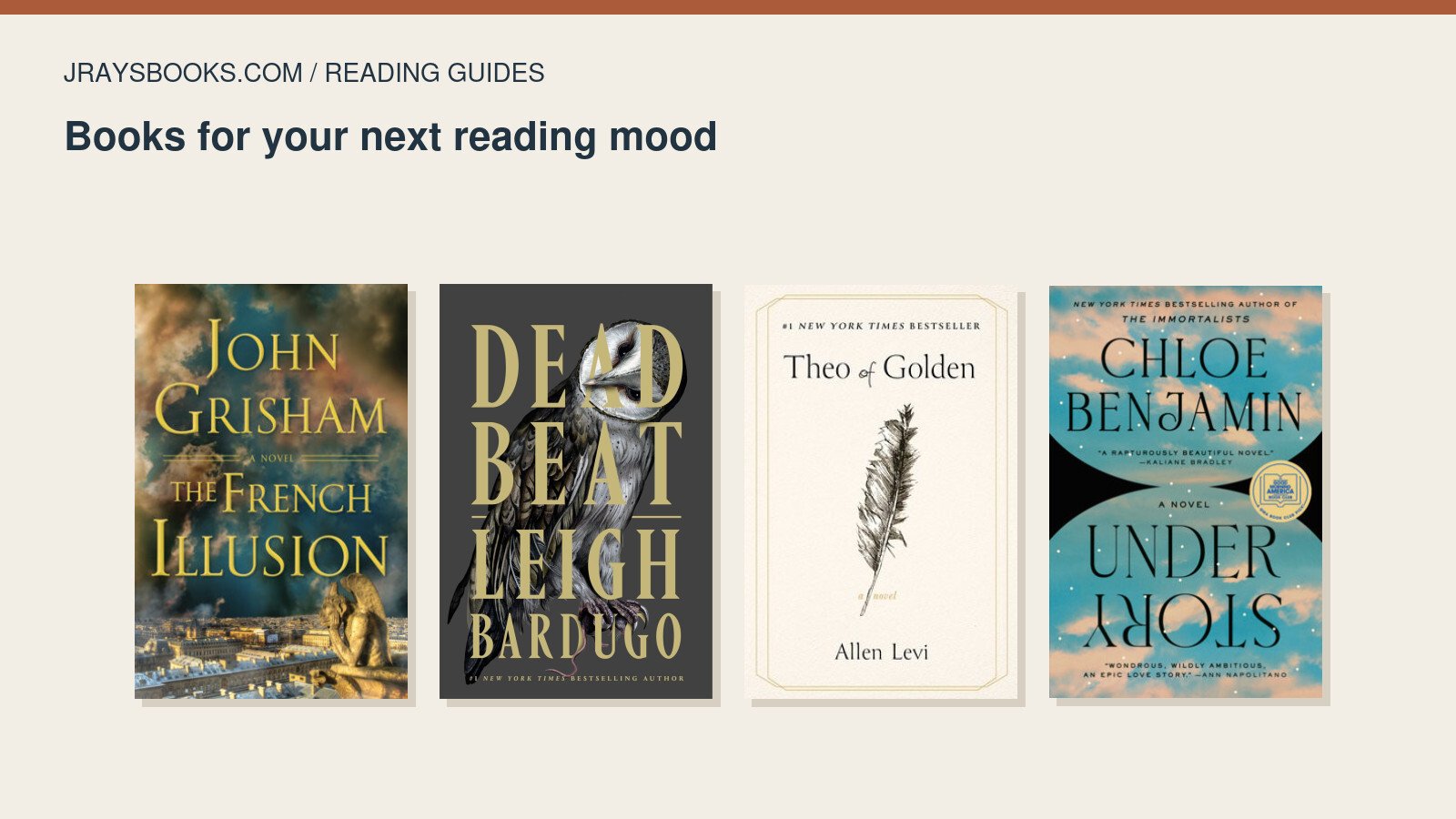 Four Fiction Picks for Four Different Reading Moods